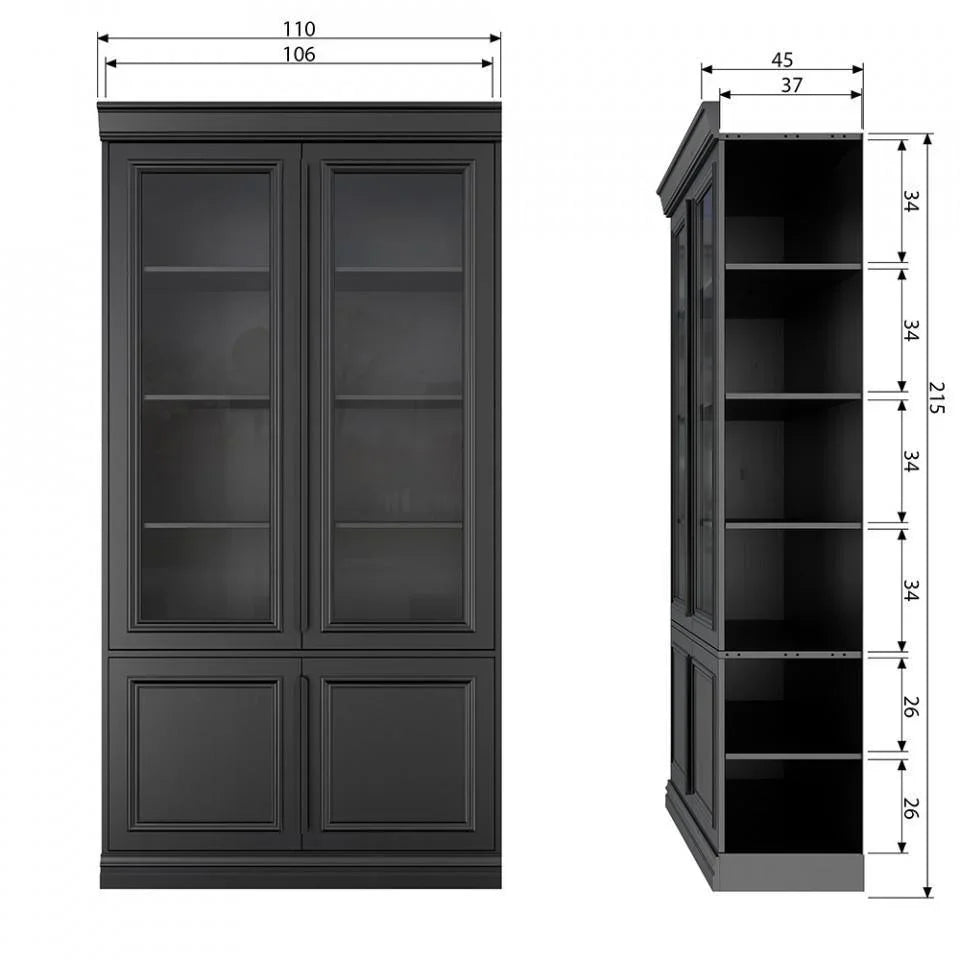 Bufet negru din lemn de pin 215 cm Organize - PARIS14A.RO
