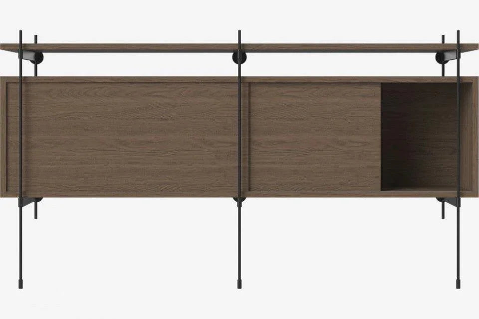 Bufet superior maro inchis/negru din lemn si otel 158 cm Rod Bolia - PARIS14A.RO