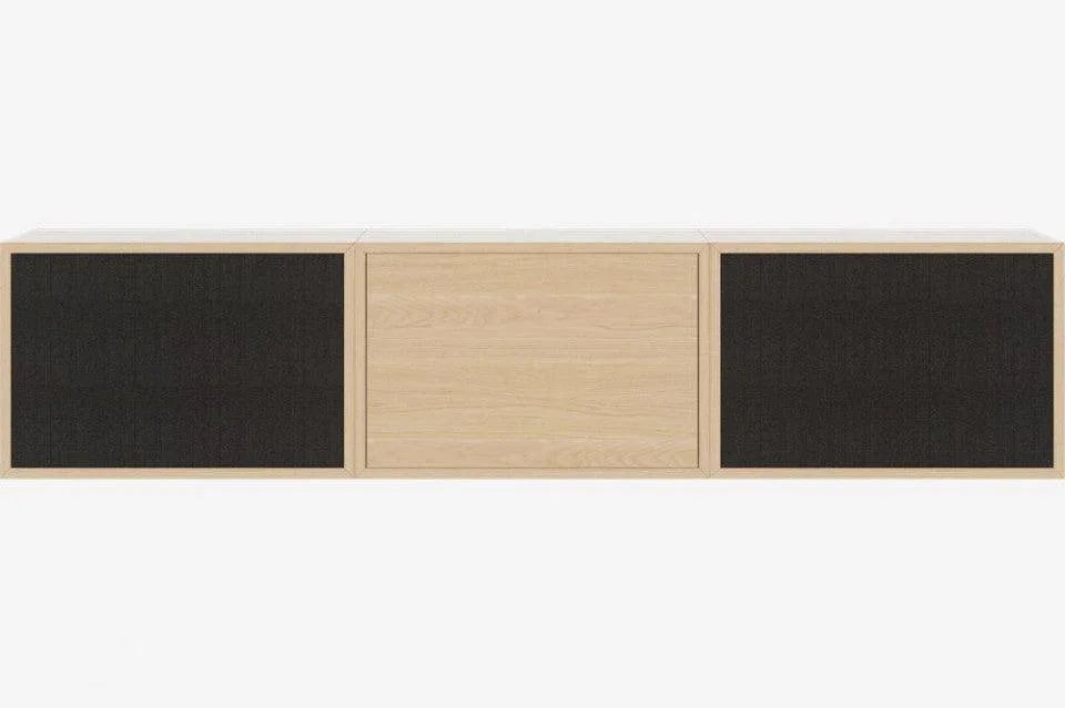 Bufet superior maro stejar/negru din lemn 157 cm Hifi Bolia - PARIS14A.RO