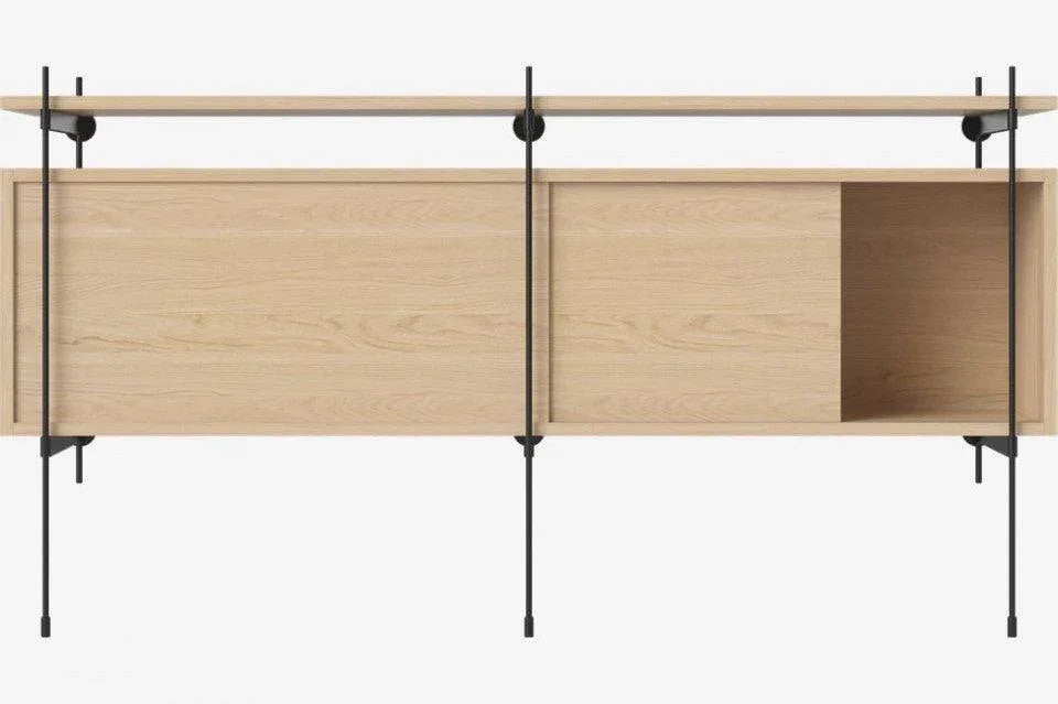 Bufet superior maro stejar/negru din lemn si otel 158 cm Rod Bolia - PARIS14A.RO