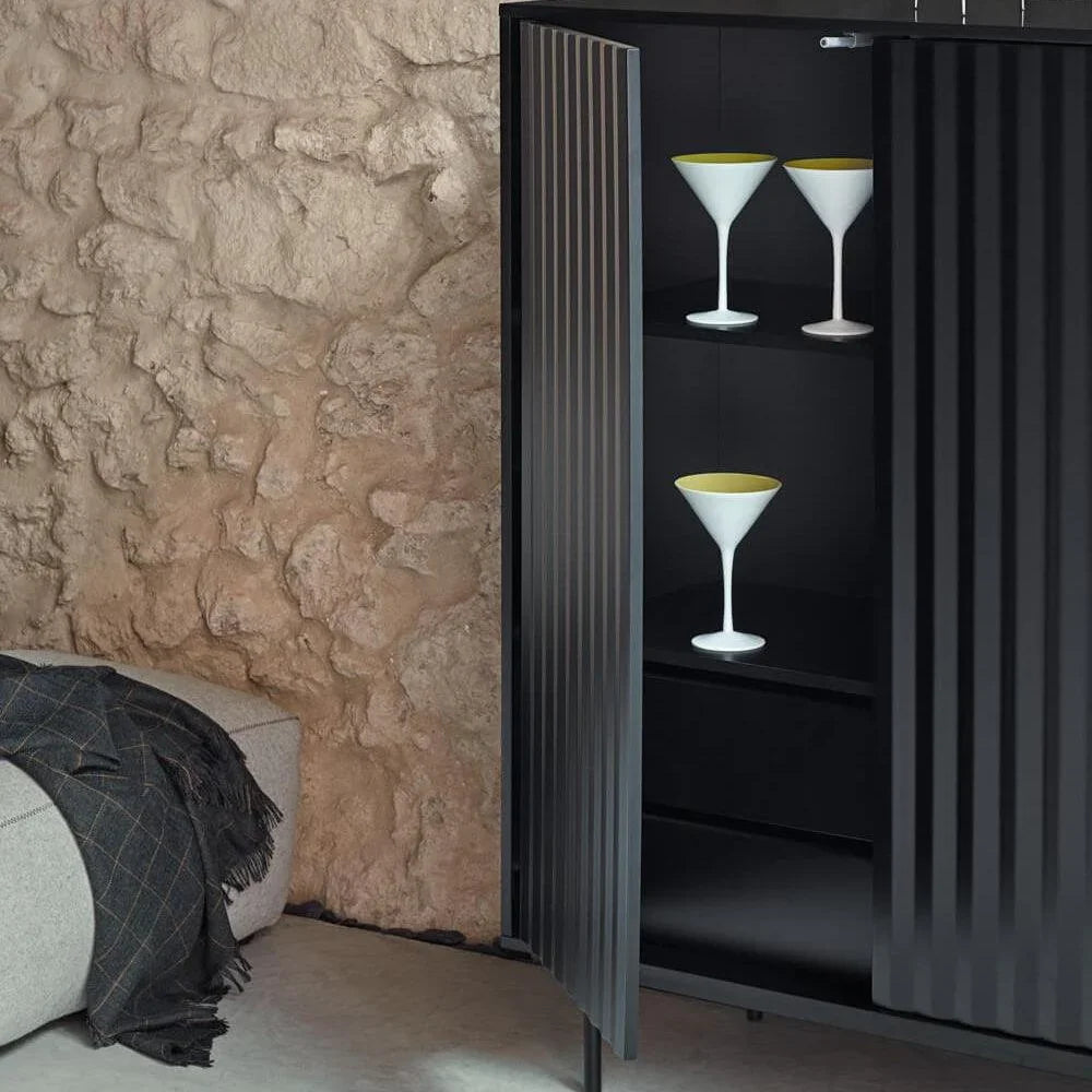 Cabinet ocazional Sierra 2d/2inner sertare negre - PARIS14A.RO