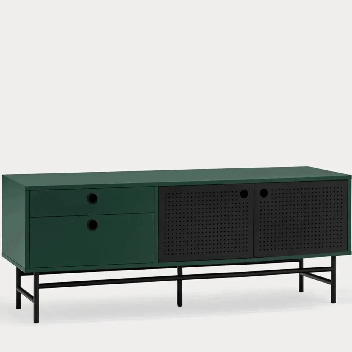 Cabinet TV Punto 2d2dr 140cm negru/verde închis - PARIS14A.RO