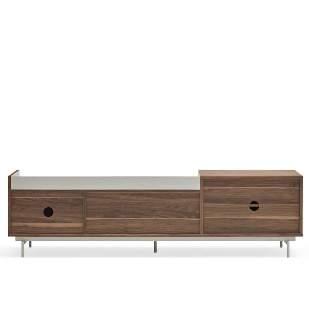 Cabinet TV Valley 3D2Dr Tavă/ Picioare din metal de nuc - PARIS14A.RO