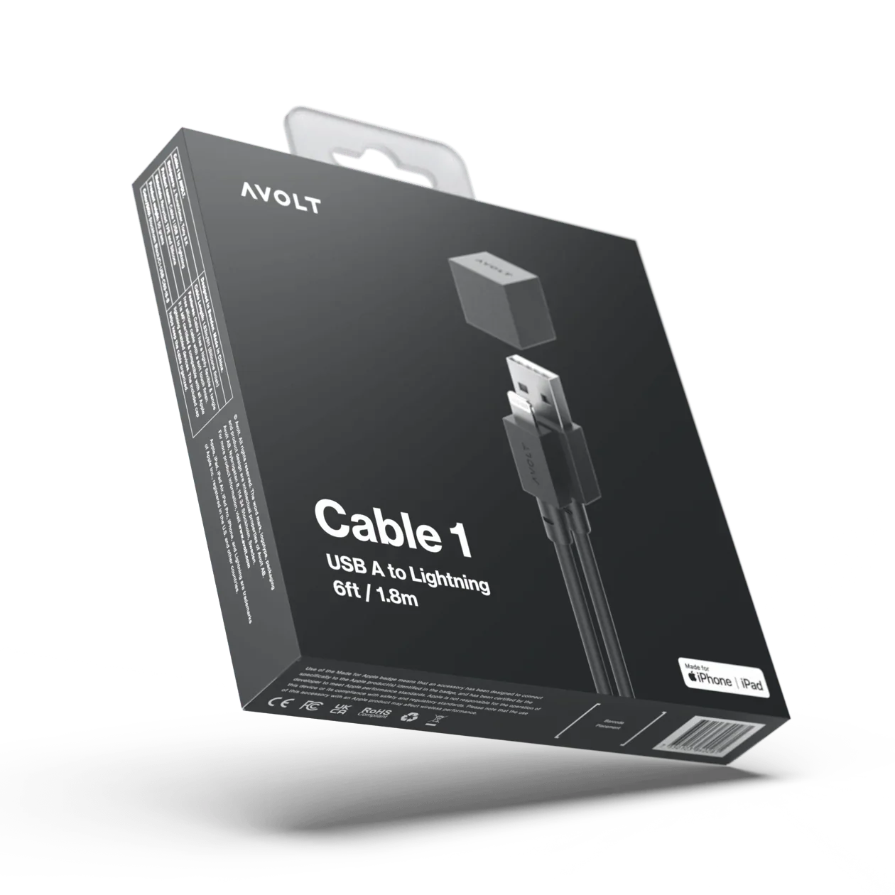 Cablu de încărcare Cable 1 USB-A to Apple lightning, Culoare Black, Avolt - PARIS14A.RO