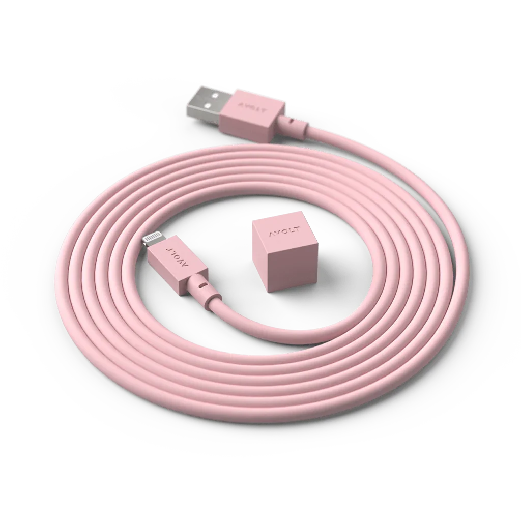 Cablu de încărcare Cable 1 USB-A to Apple lightning, Culoare Old Pink - Avolt - PARIS14A.RO