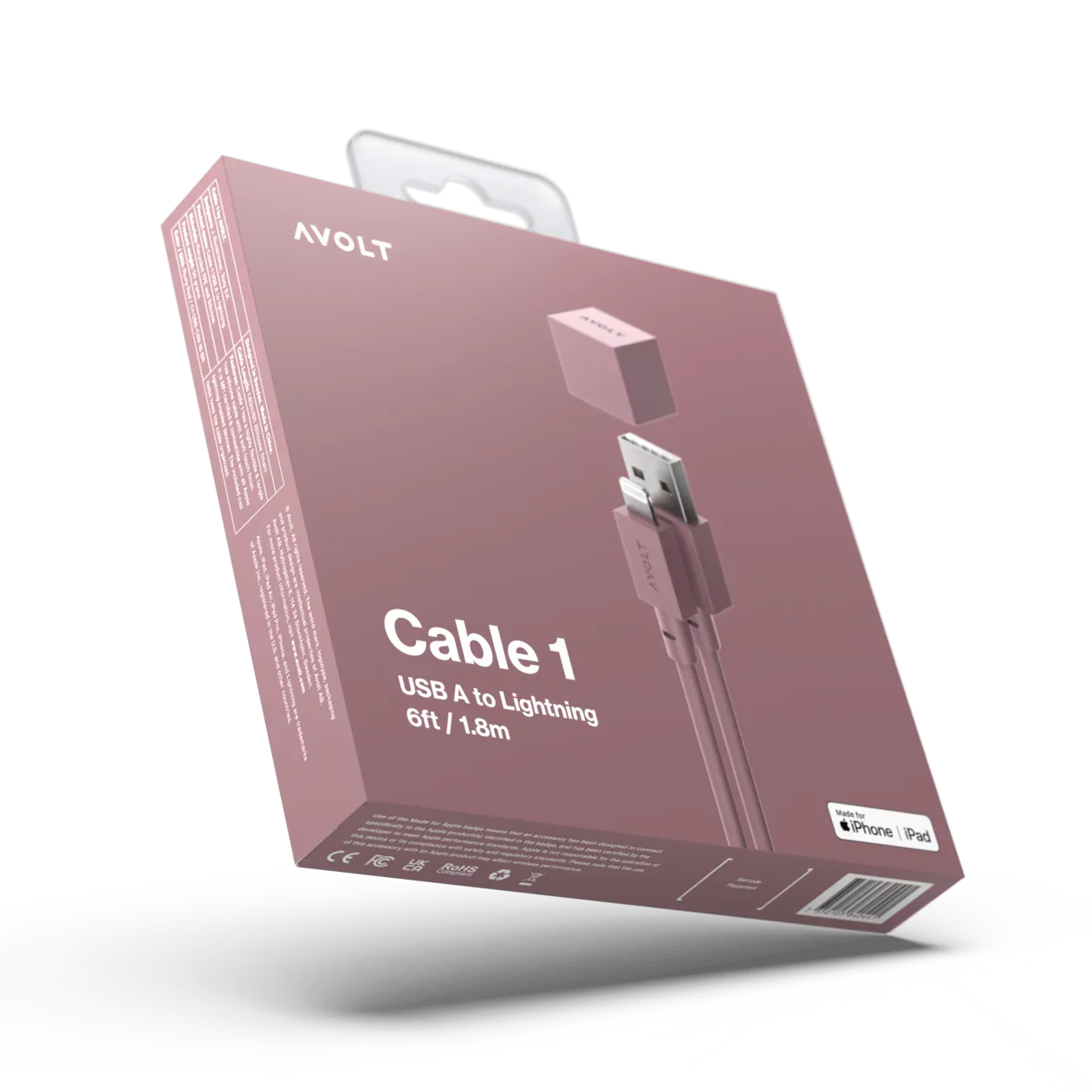 Cablu de încărcare Cable 1 USB-A to Apple lightning, Culoare Rusty Red - Avolt - PARIS14A.RO