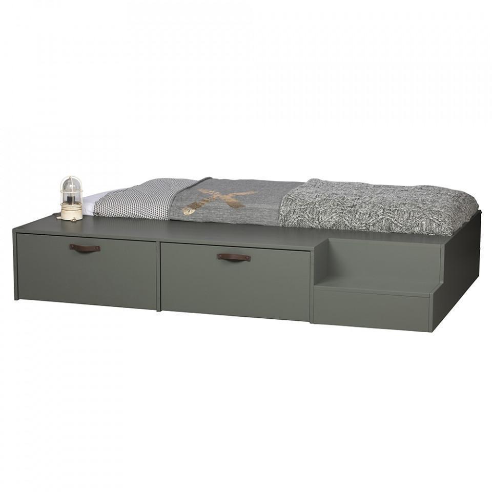 Cadru pat verde din lemn de pin 131x204 cm Stage - PARIS14A.RO