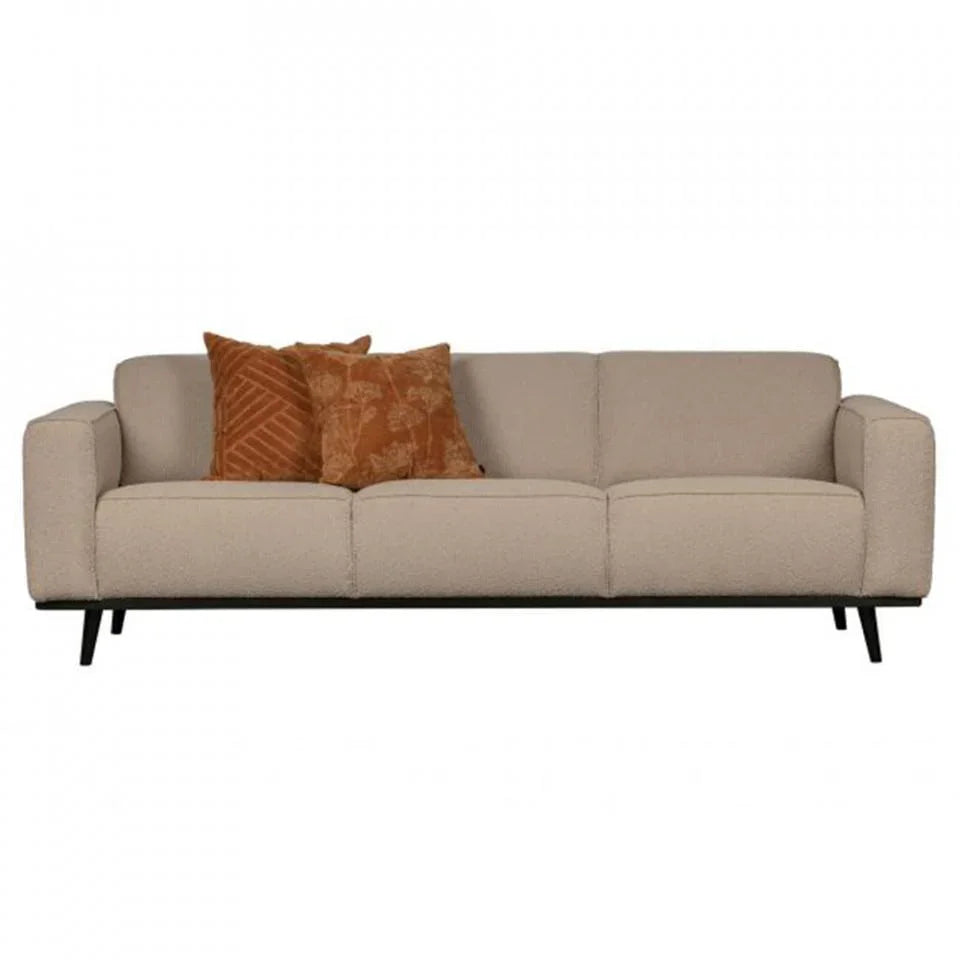 Canapea bej din poliester si lemn de mesteacan pentru 3 persoane Statement - PARIS14A.RO