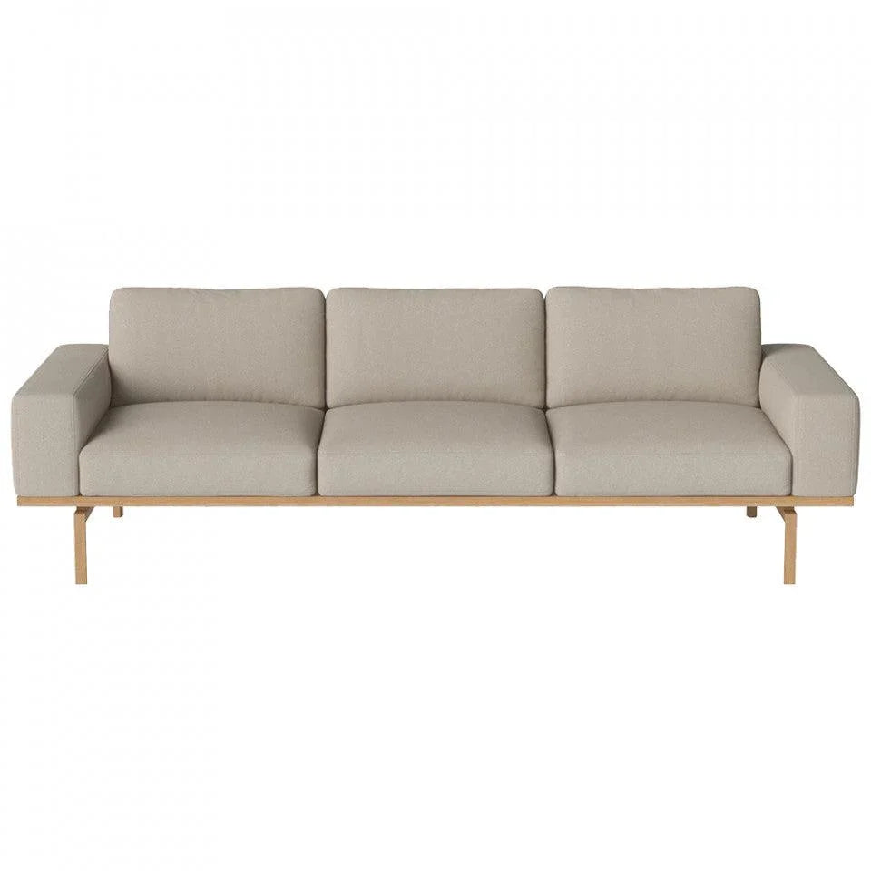 Canapea bej nisipiu din polietilena reciclata si lemn pentru 3 persoane Elton Bolia - PARIS14A.RO