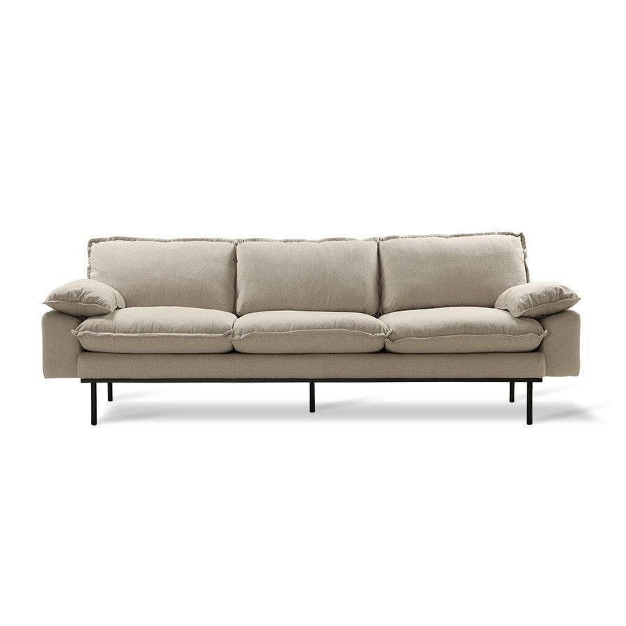 Canapea bej pentru 4 persoane din poliester Retro Sofa IV HK Living - PARIS14A.RO