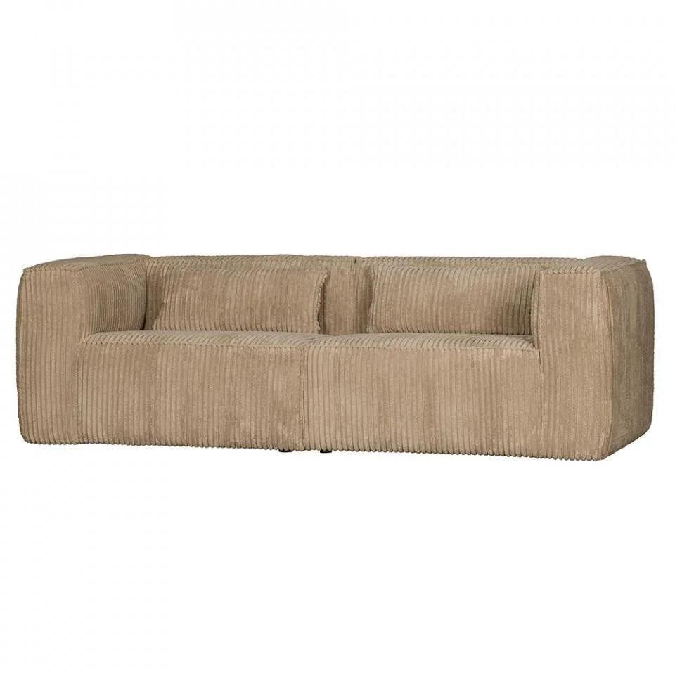 Canapea crem din poliester si lemn pentru 3,5 persoane Bean