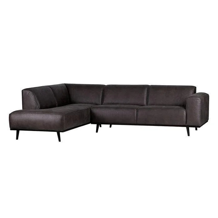 Canapea cu colt din piele gri Statement Left - PARIS14A.RO