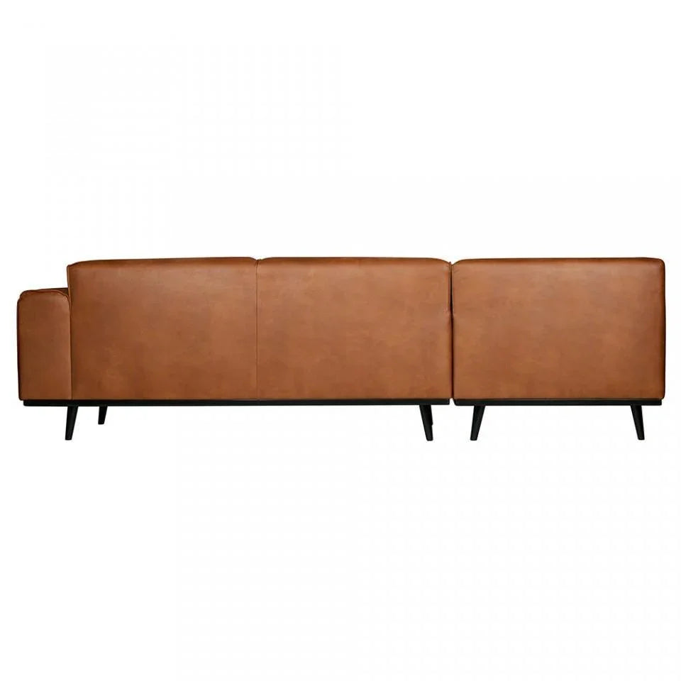 Canapea cu colt din piele maro Statement Cognac Left - PARIS14A.RO