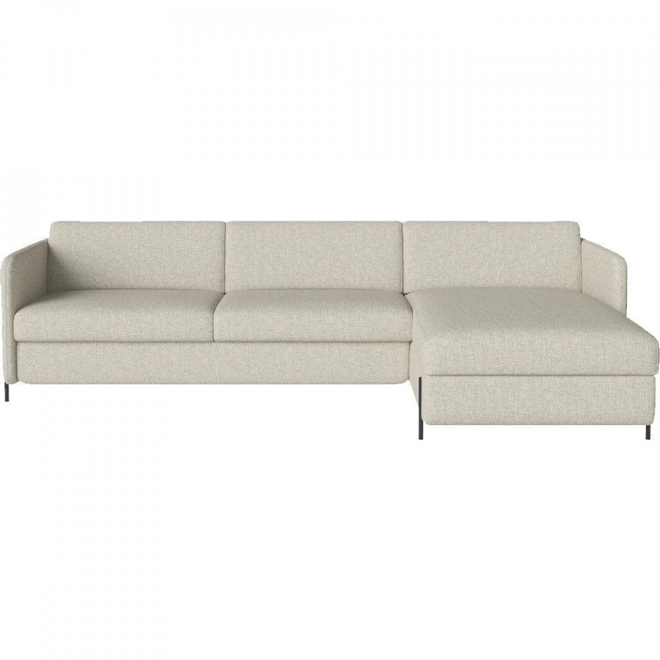 Canapea cu colt extensibila bej din poliester pentru 3 persoane Pira Right Bolia - PARIS14A.RO