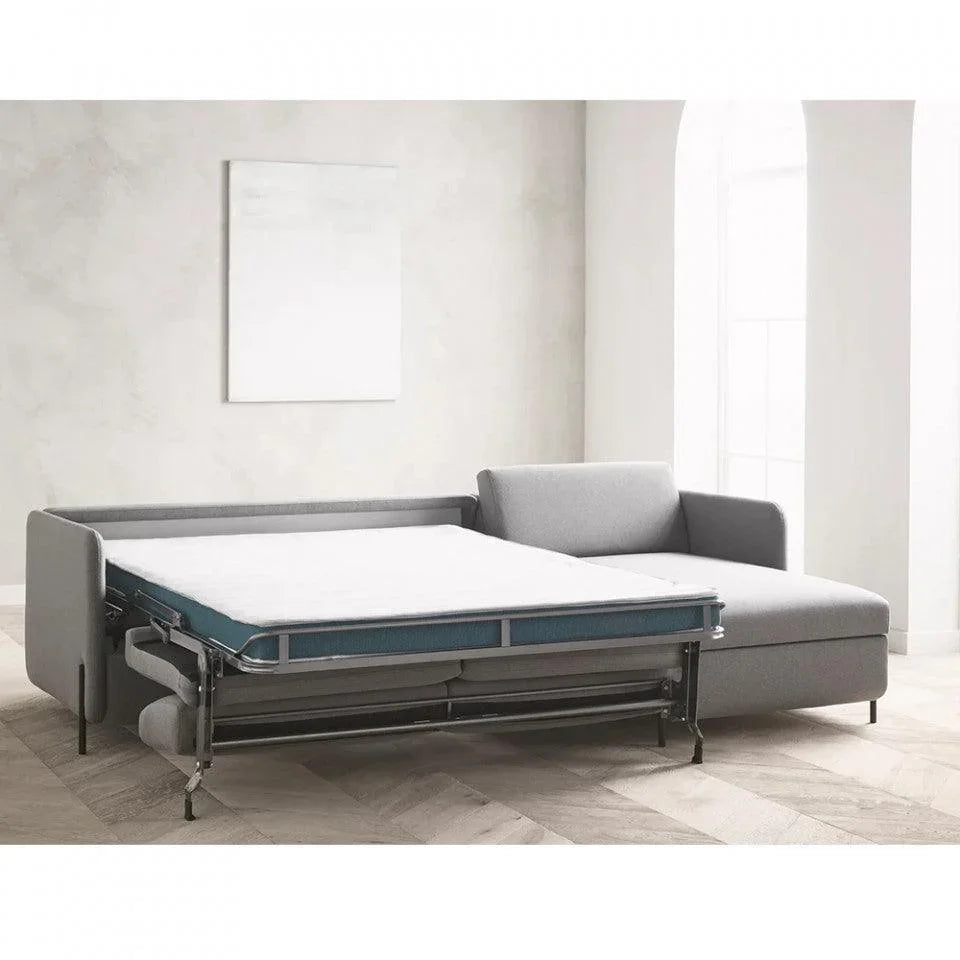 Canapea cu colt extensibila maro camel din bumbac pentru 2,5 persoane Pira Ritz Right Bolia - PARIS14A.RO