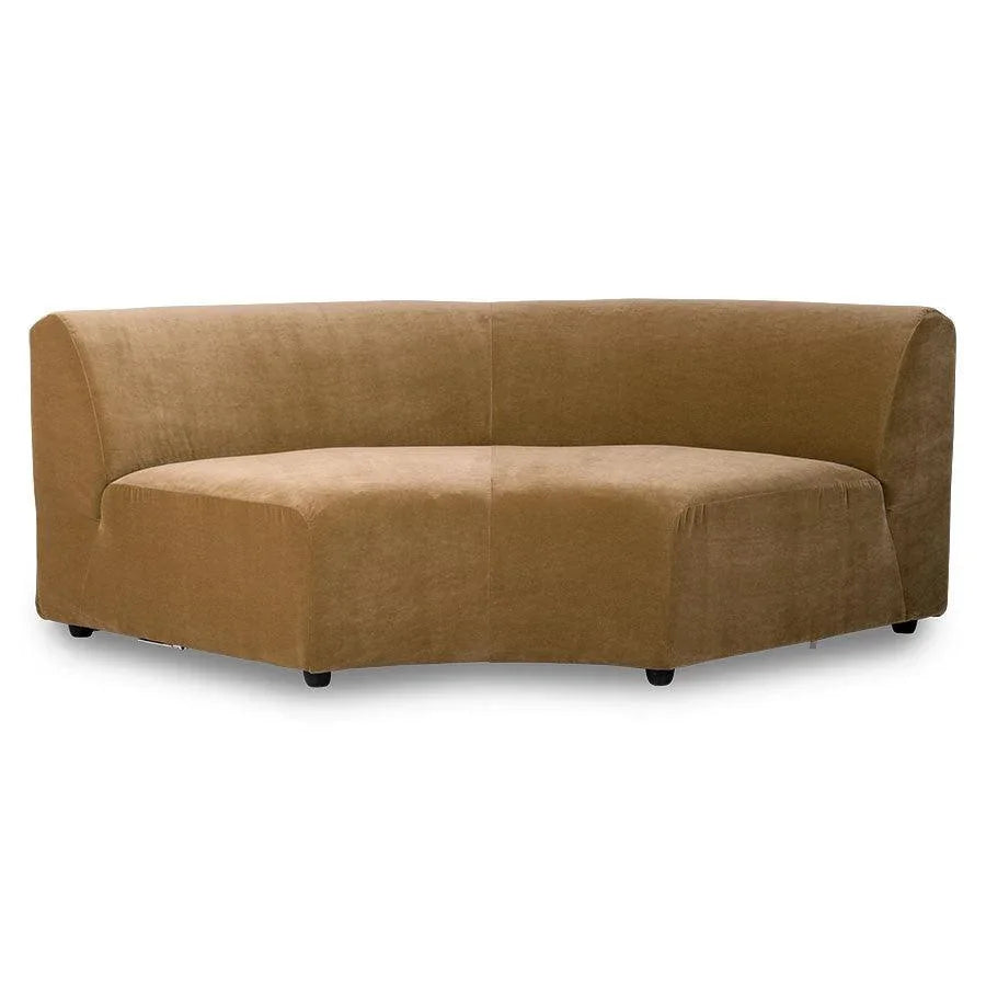 Canapea cu colt modulara galben mustar din catifea 150 cm Jax Corner HK Living - PARIS14A.RO