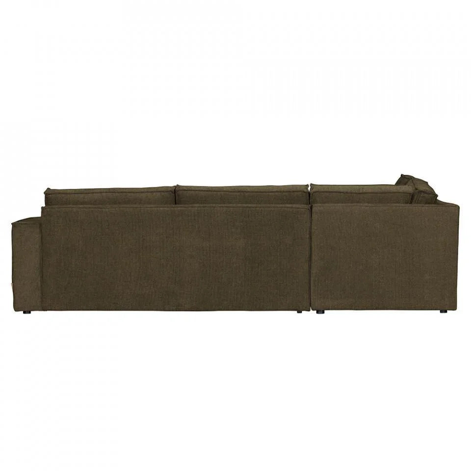 Canapea cu colt verde din poliester 283 cm Freddie Left - PARIS14A.RO