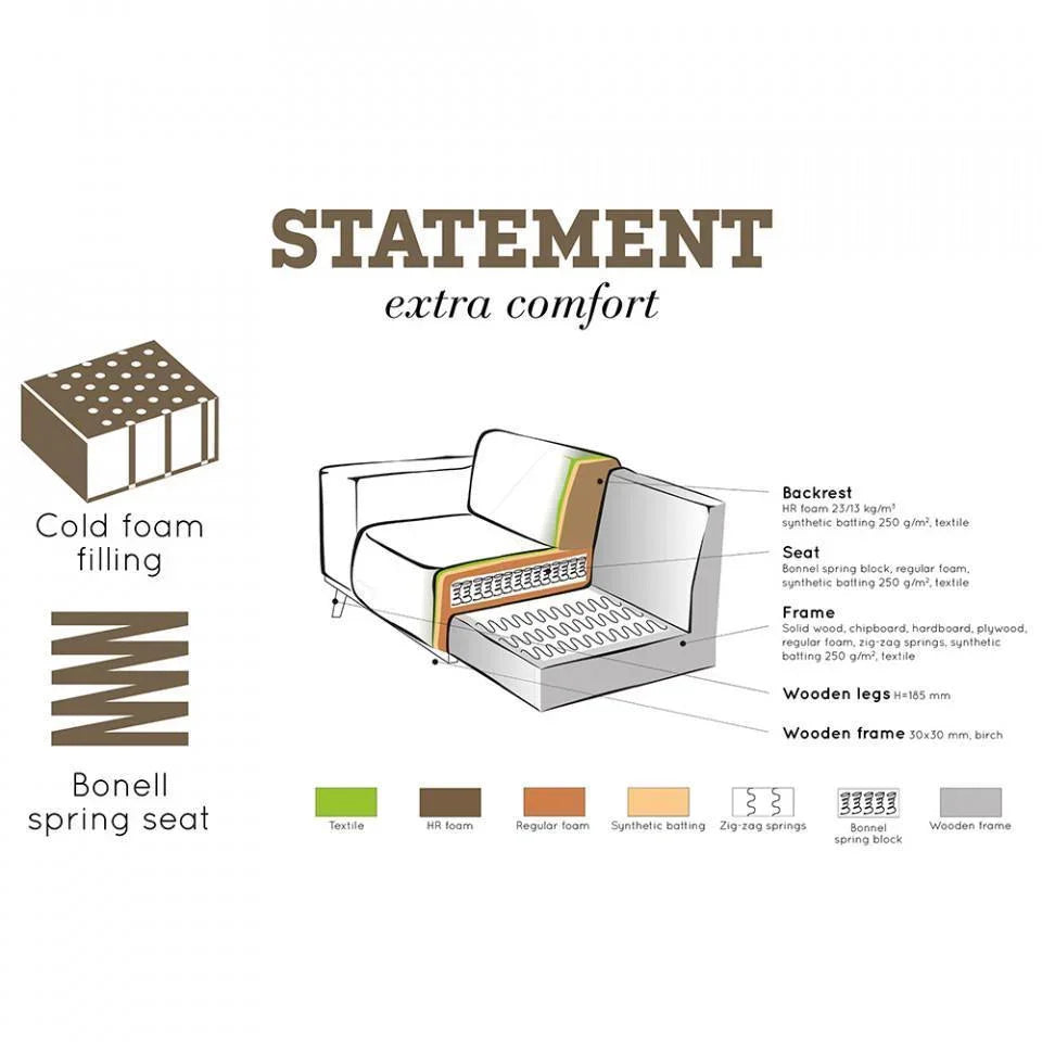 Canapea cu colt verde oliv din catifea Statement Left - PARIS14A.RO