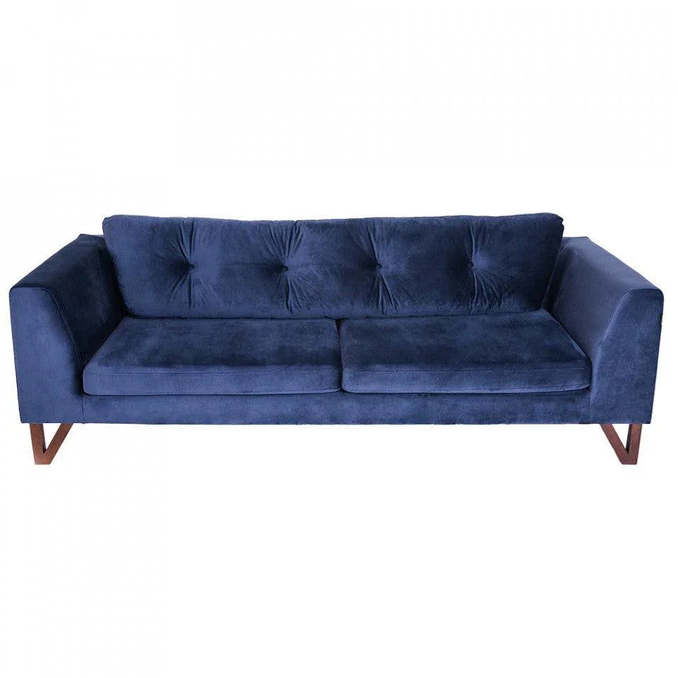 Canapea extensibila albastra din poliester si lemn pentru 3 persoane Willy Custom Form - PARIS14A.RO