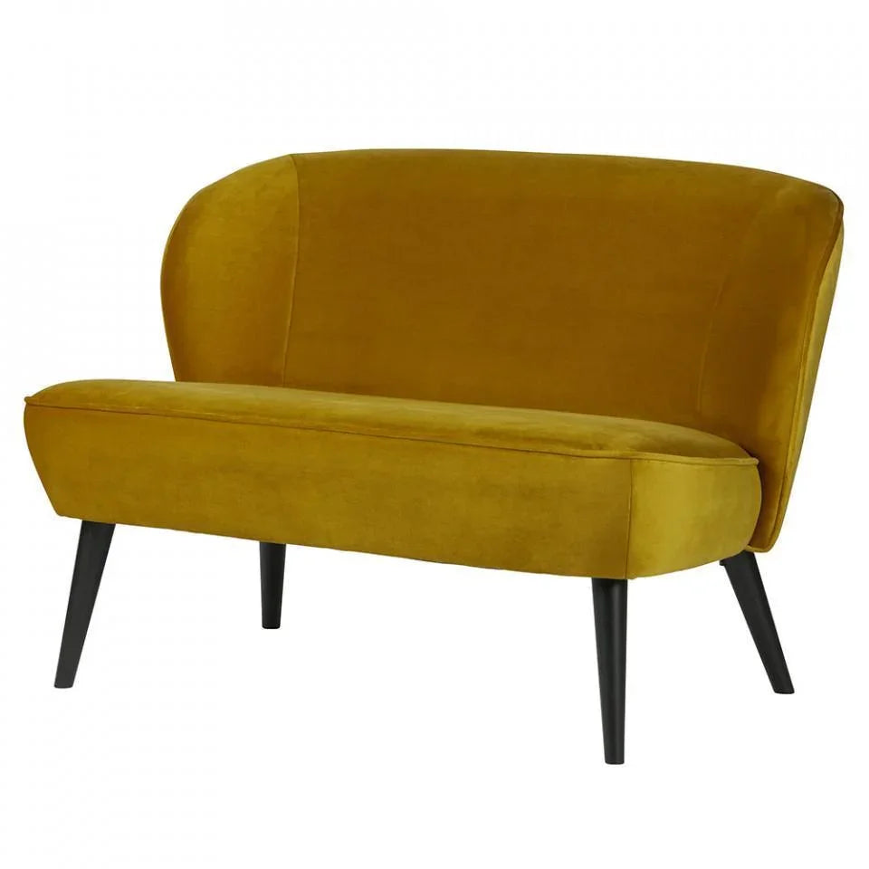 Canapea galbena din catifea 110 cm Sara - PARIS14A.RO