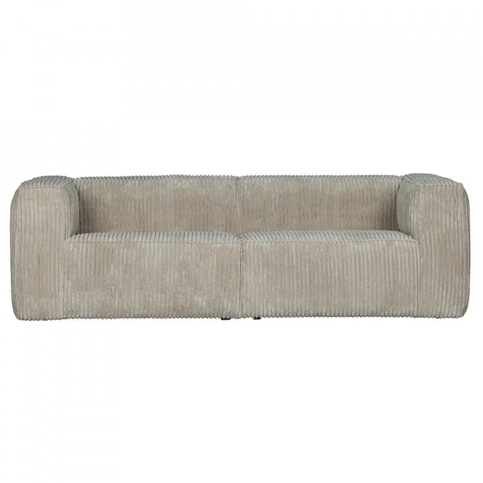 Canapea gri din poliester si lemn pentru 3,5 persoane Bean