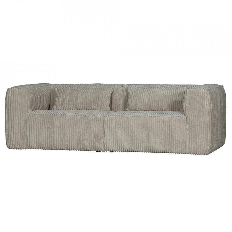 Canapea gri din poliester si lemn pentru 3,5 persoane Bean