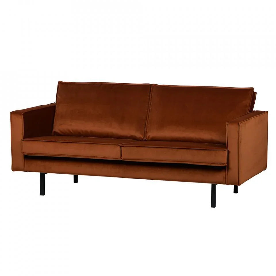Canapea maro din catifea pentru 2,5 persoane Rodeo Rust - PARIS14A.RO