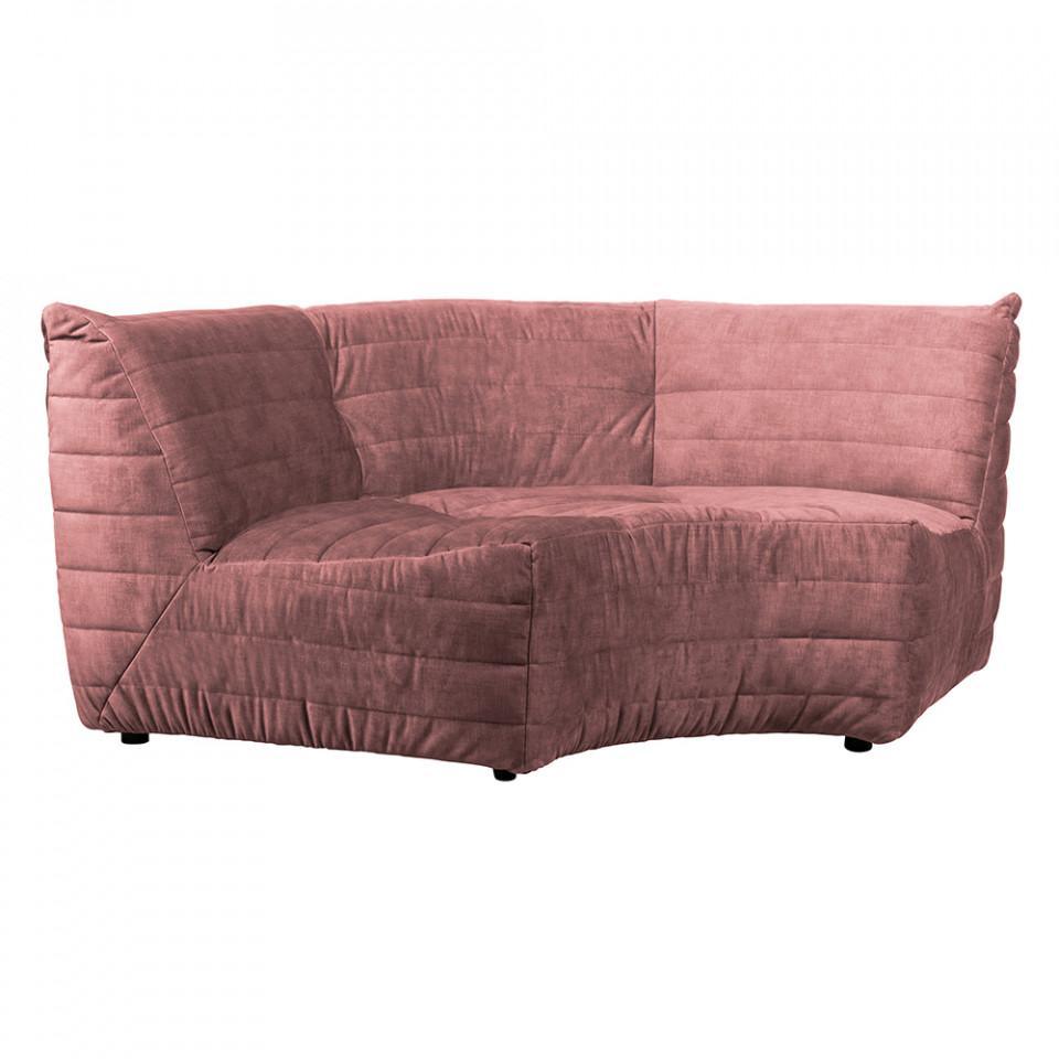 Canapea modulara de colt roz din catifea 200 cm Bag - PARIS14A.RO