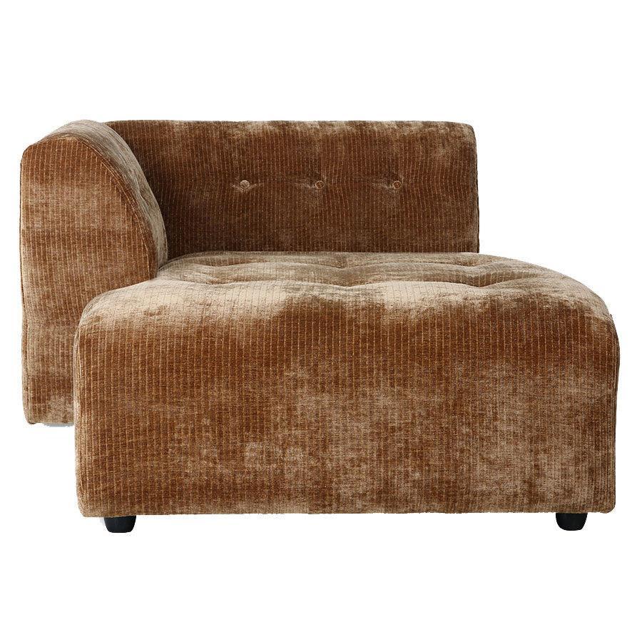 Canapea modulara maro din poliester 160 cm Vint Left Corduroy HK Living - PARIS14A.RO