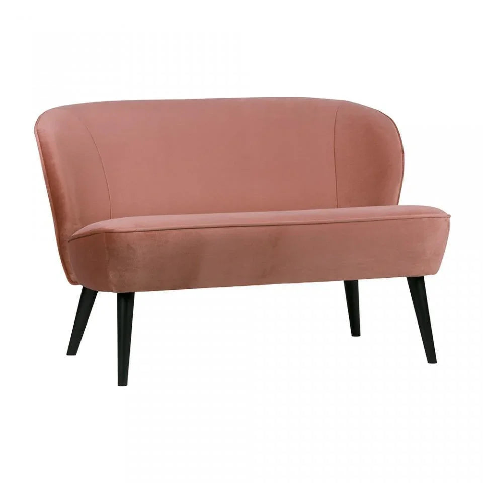 Canapea roz din catifea 110 cm Sara Old Pink - PARIS14A.RO