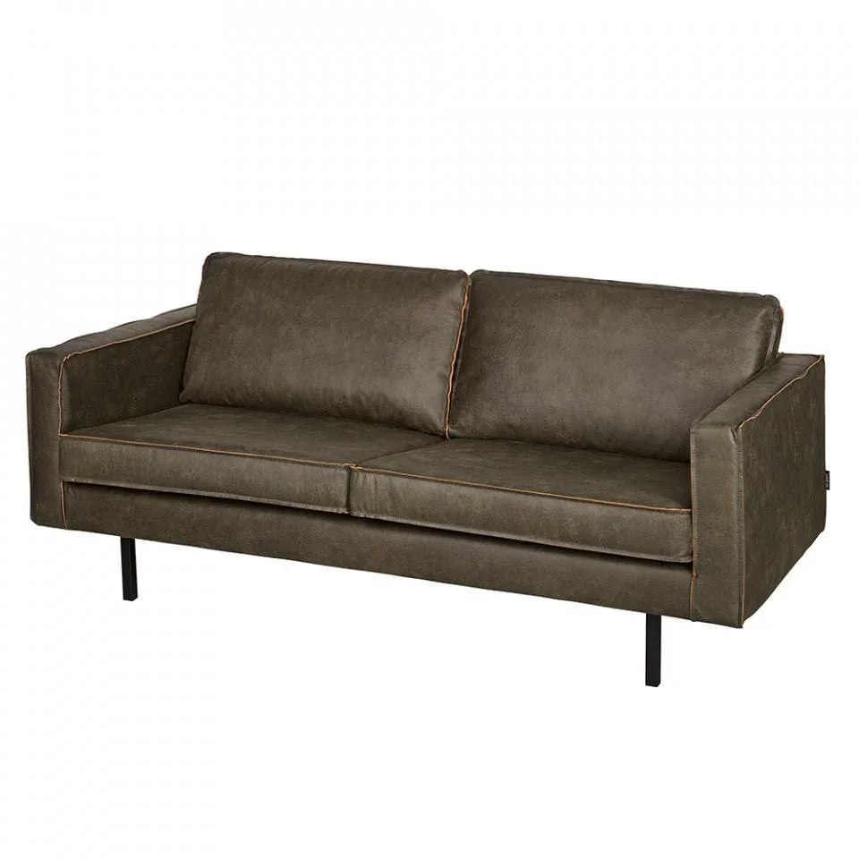 Canapea verde din piele pentru 2,5 persoane Rodeo Army - PARIS14A.RO