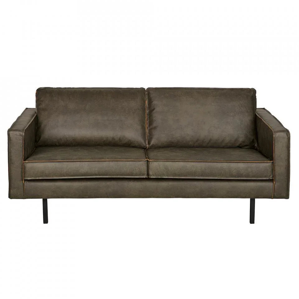 Canapea verde din piele pentru 2,5 persoane Rodeo Army - PARIS14A.RO