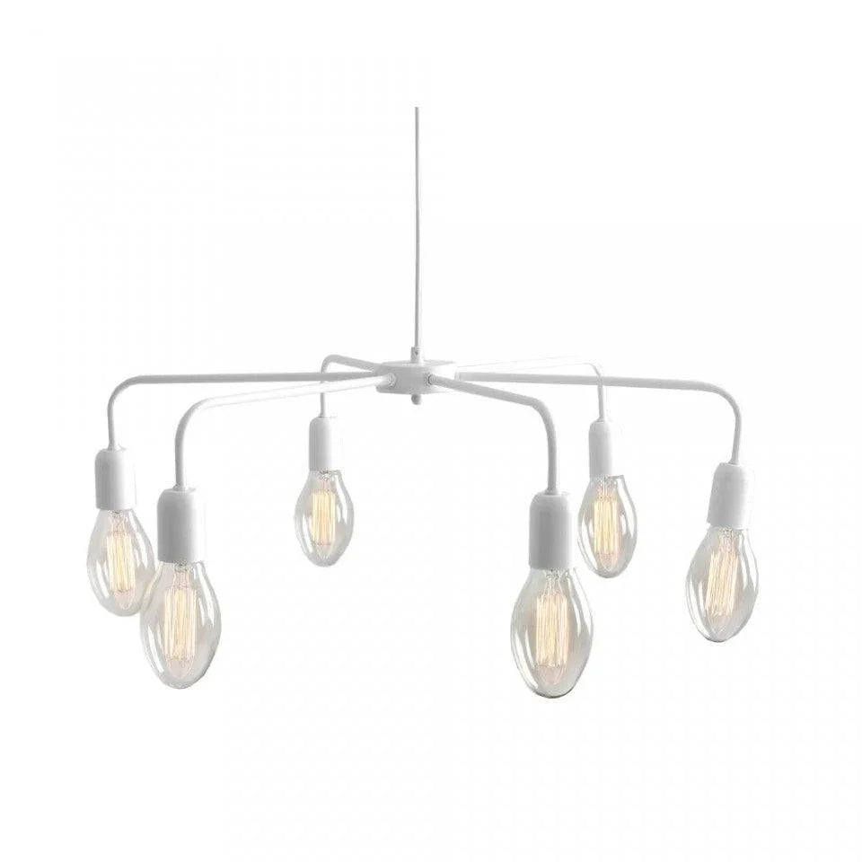 Candelabru alb din metal cu 6 becuri Croser Custom Form - PARIS14A.RO