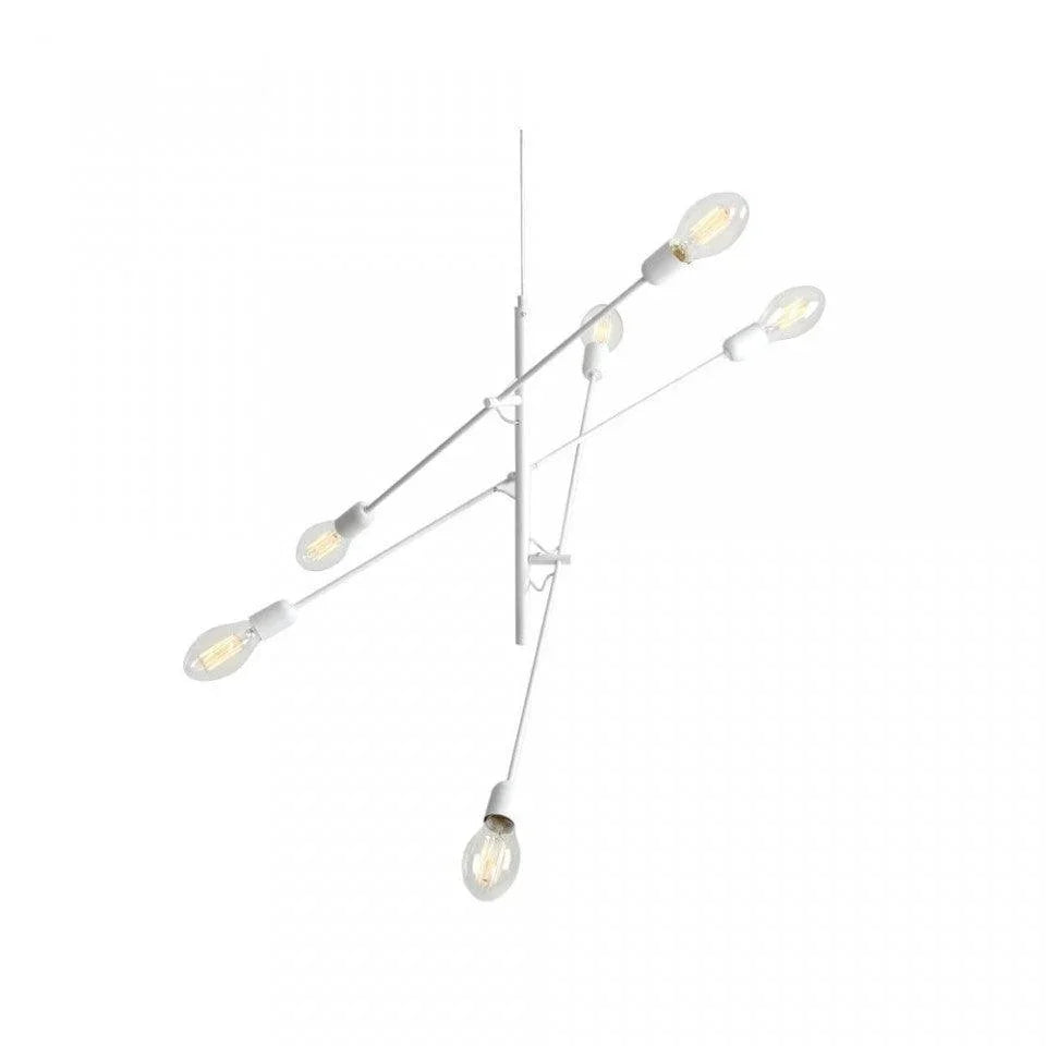 Candelabru alb din metal cu 6 becuri Twigo Custom Form - PARIS14A.RO