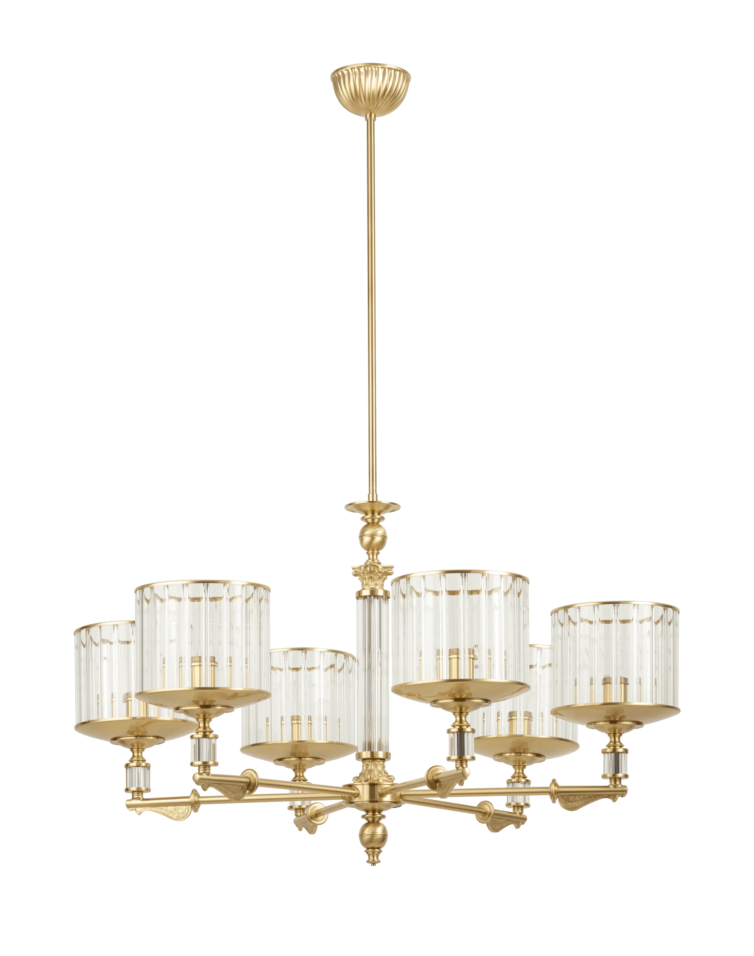 Candelabru cu abajur de sticla transparenta Merano Kutek - PARIS14A.RO