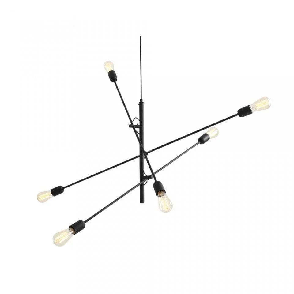 Candelabru metalic negru cu 6 becuri Twigo Custom Form - PARIS14A.RO