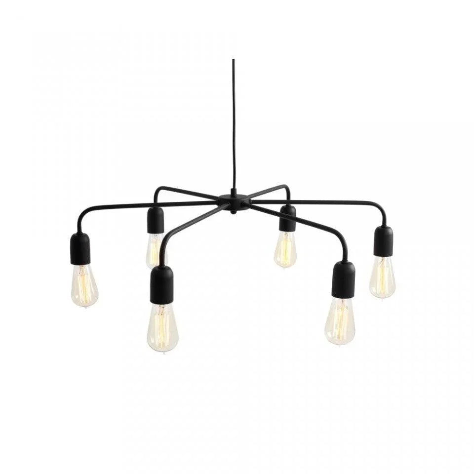 Candelabru negru din metal cu 6 becuri Croser Custom Form - PARIS14A.RO