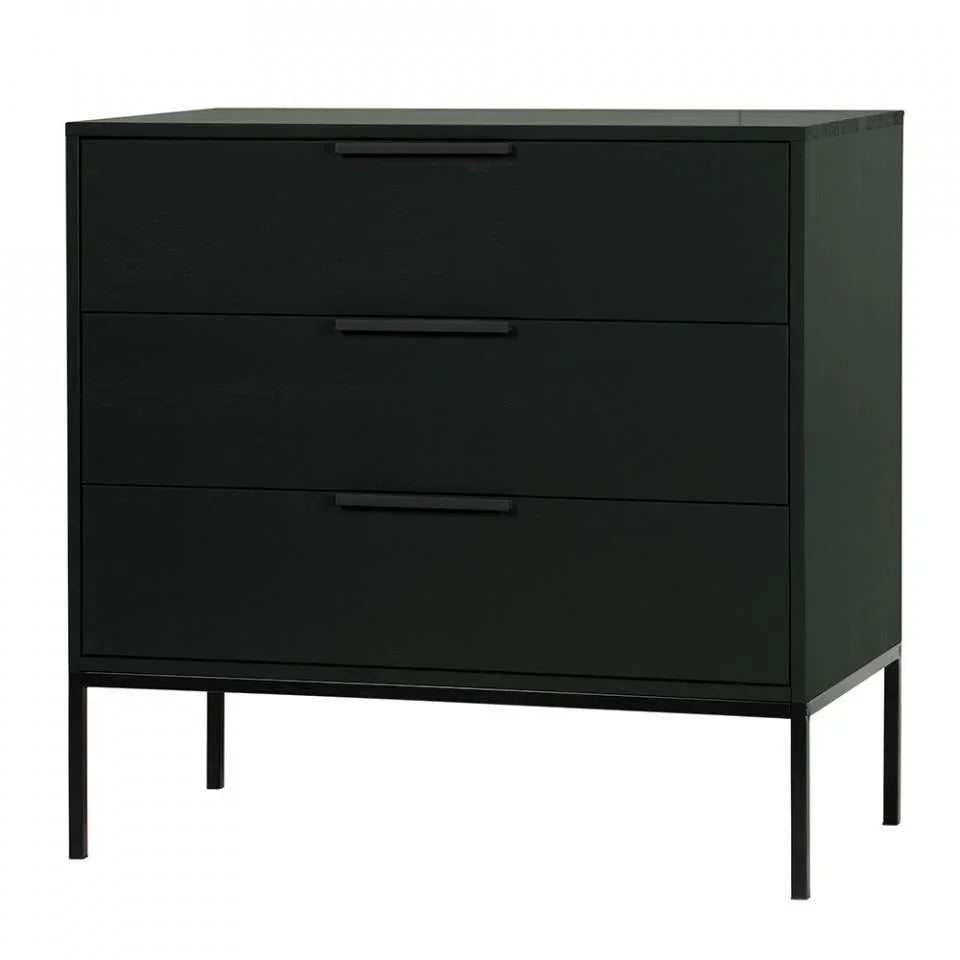 Comoda neagra din lemn de pin 94 cm Adam - PARIS14A.RO