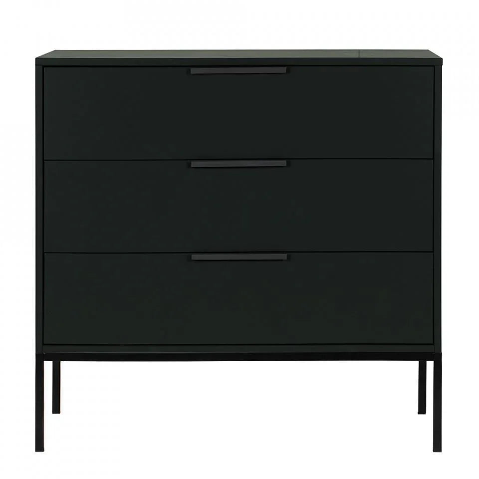 Comoda neagra din lemn de pin 94 cm Adam - PARIS14A.RO