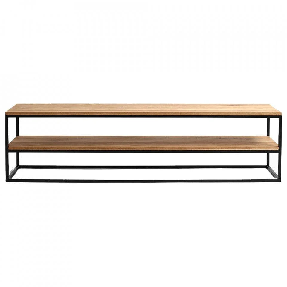 Comoda TV maro/neagra din lemn si metal 180 cm Julita Custom Form - PARIS14A.RO