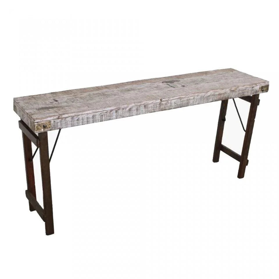 Consola alba/maro din lemn 165 cm Movia Raw Materials - PARIS14A.RO