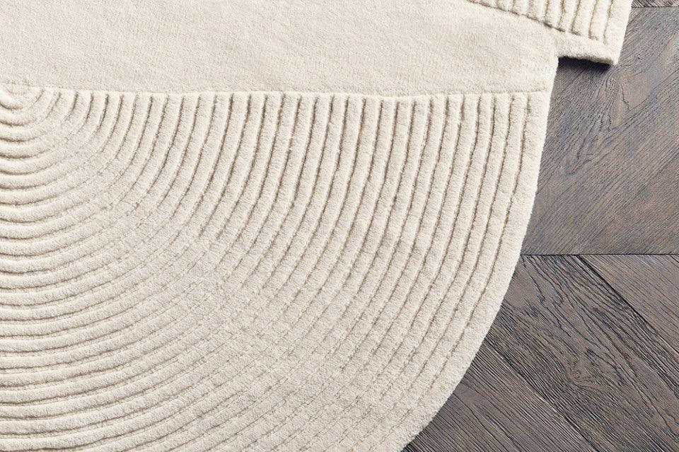 Covor crem din lana 140x145 cm Zen Bolia - PARIS14A.RO