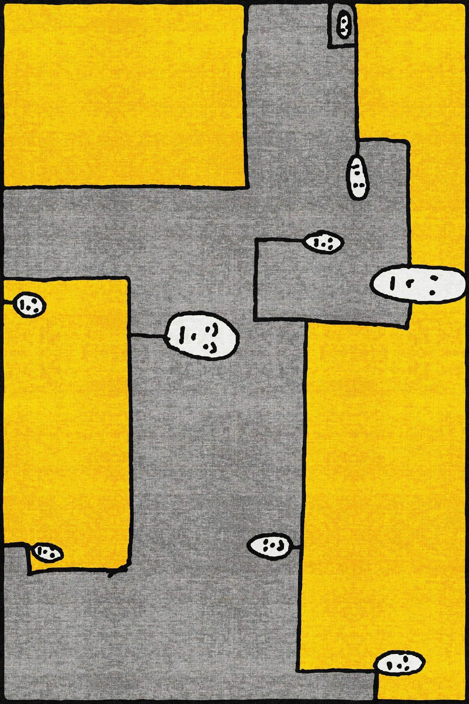 Covor Dog Yellow Rectangular - Qeeboo - PARIS14A.RO