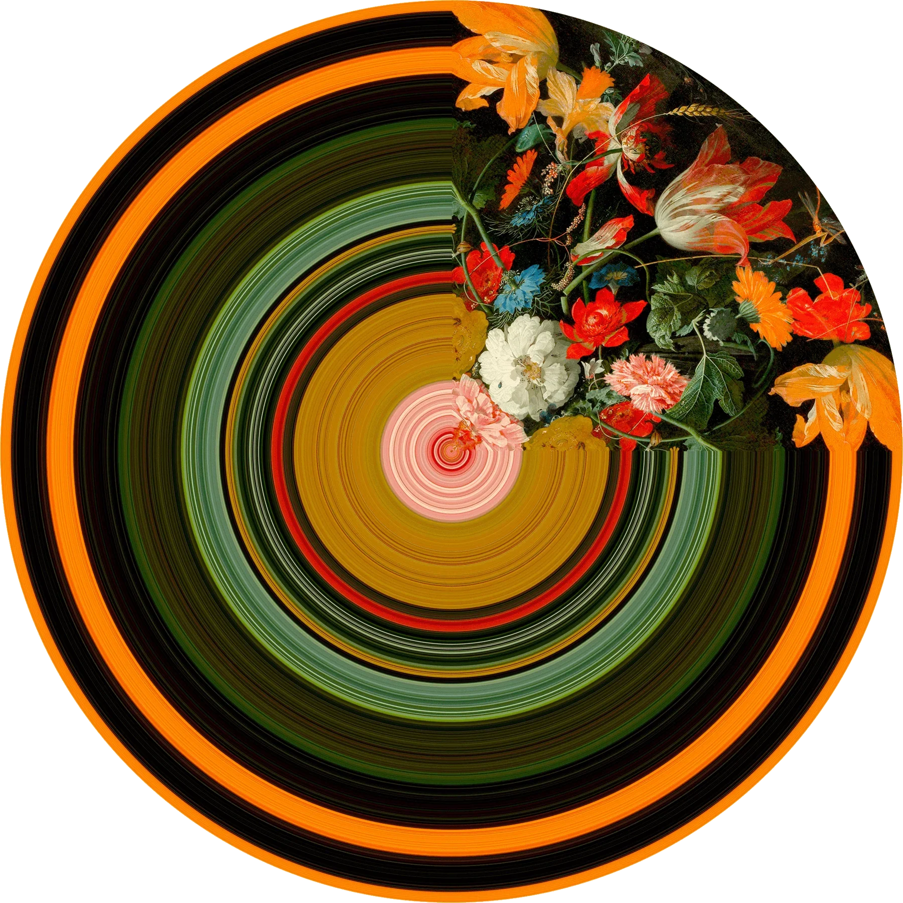 Covor Glitch Galben Rotund - Qeeboo - PARIS14A.RO