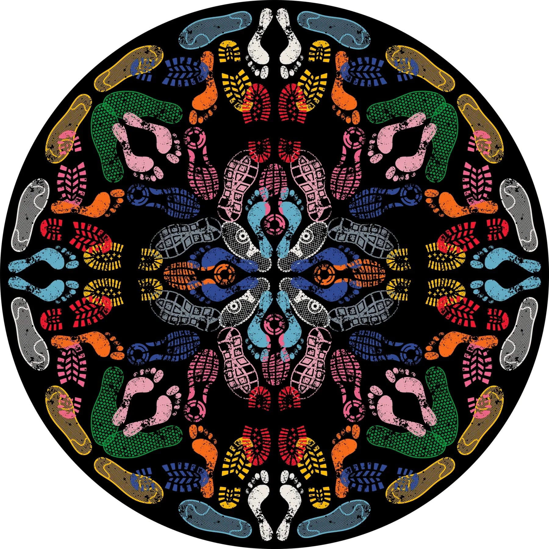 Covor Let's Dance Rotund / Dark - Qeeboo - PARIS14A.RO