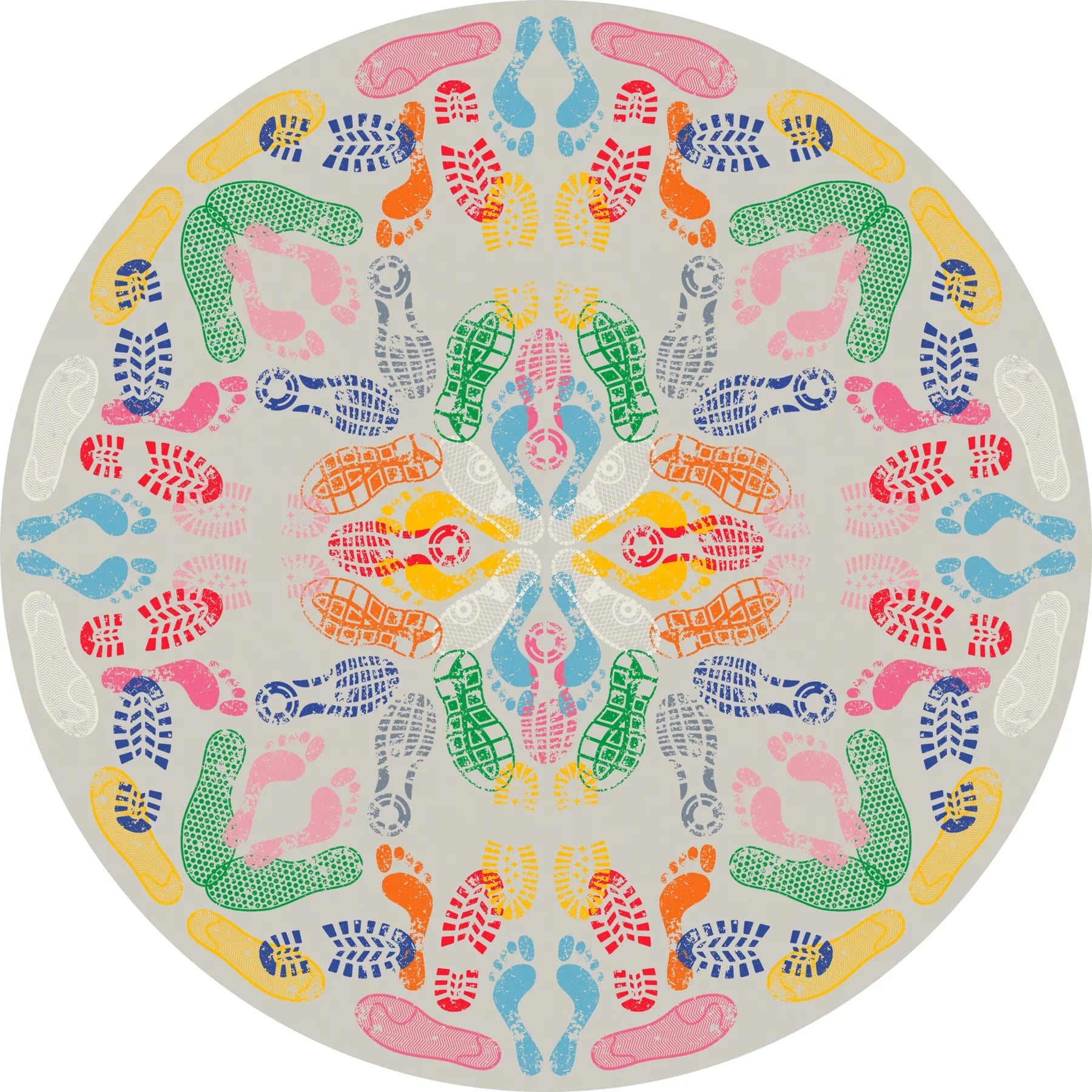 Covor Let's Dance Rotund / Light - Qeeboo - PARIS14A.RO