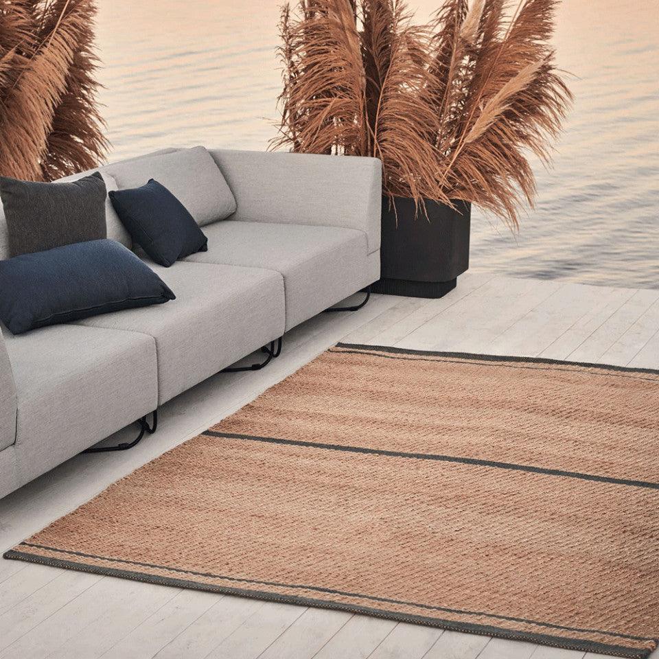 Covor maro/verde din iuta si lana 70x140 cm Conwy Bolia - PARIS14A.RO