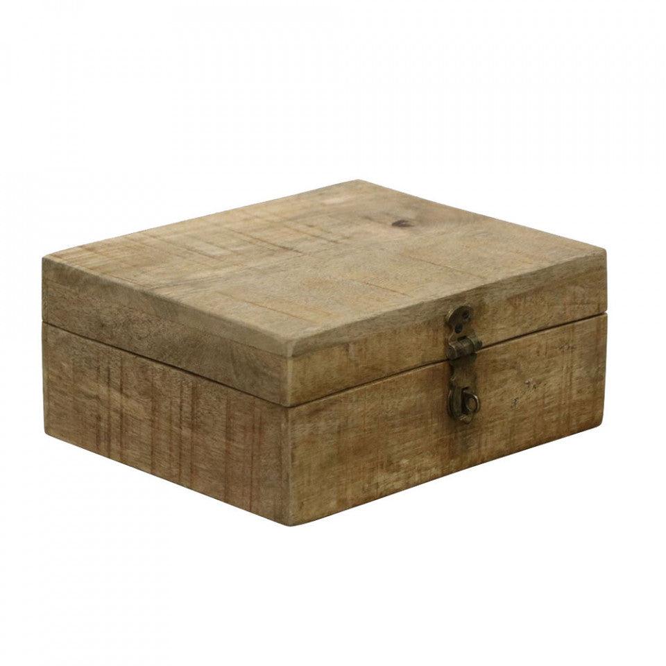Cutie maro din lemn de mango pentru ceaiuri Vintage Tea Box Raw Materials - PARIS14A.RO