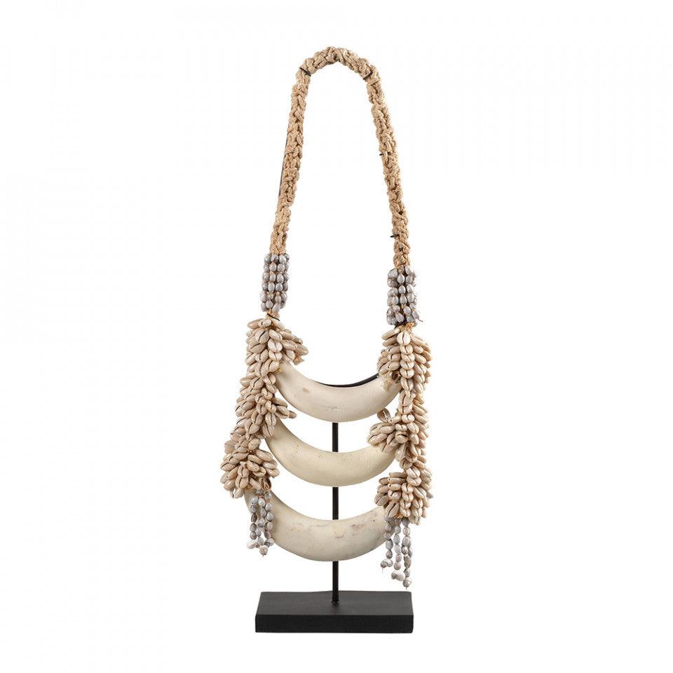 Decoratiune crem din os si scoici 56,5 cm Necklace Versmissen - PARIS14A.RO
