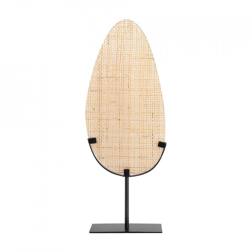 Decoratiune crem/neagra din ratan si metal 60 cm MCM Shape Versmissen - PARIS14A.RO